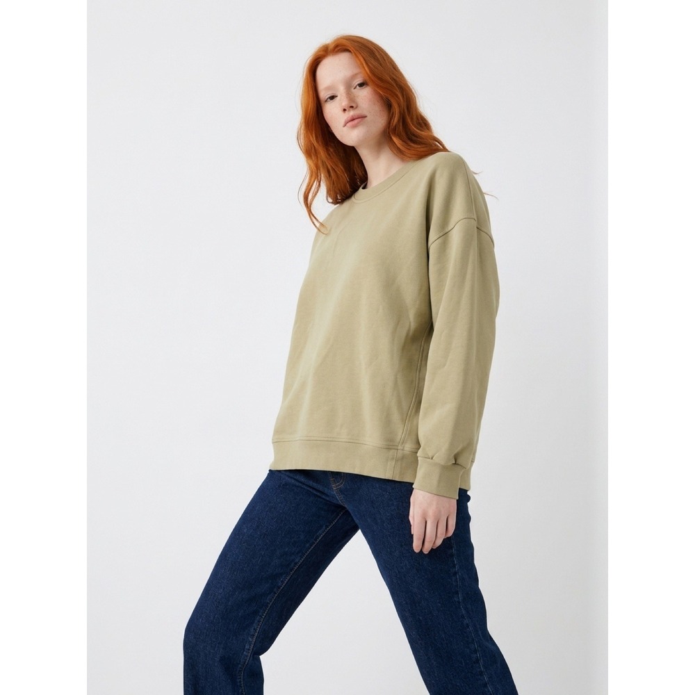 Lululemon Perfectly Oversized Crewneck Sweatshirt Sage Green Khaki Pullover
